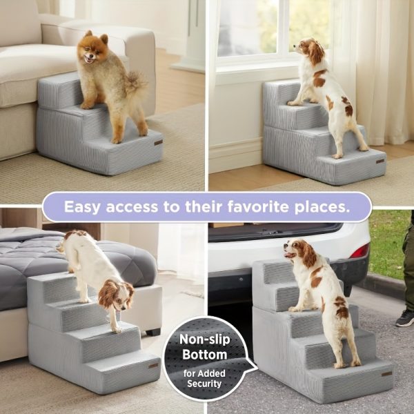 Bedsure Dog Steps - Pet Stairs for Beds And Sofas, Collapsible Pet Steps with Certipur- Foam for Cats And Dogs, Non-Slip Base Dog Steps - Image 6