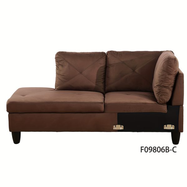 3pcs Vintage Style Brown Microfiber Sofa Set, Armless Pillow-Back Living Room Couches, Hardwood & Metal Frame, Foam & Polyurethane Foam Seating, with No Electricity or Battery Needed for Living Room - Image 6