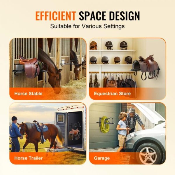 Mount Rack with Padded Bar Set of 8 Sturdy Rack Storage for Horse Gear and Tack Organization - Image 4