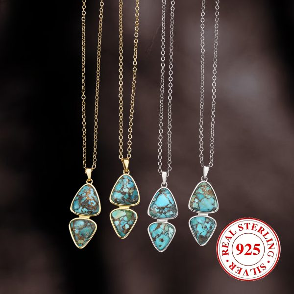 A Vintage Palace-style Natural Turquoise Necklace Made Of 5g Of S 925 Silver. - Image 2