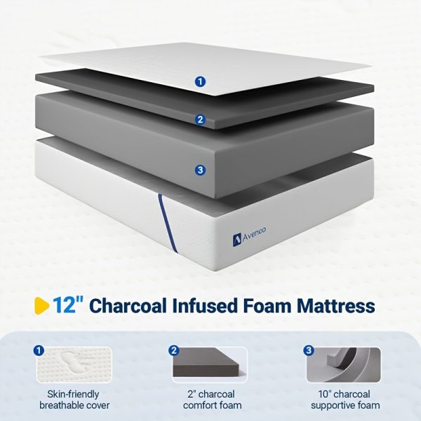 12 Cool Gel Medium Memory Foam Mattress - Responsive Support for Sound Sleep - Pressure Relieving, Sleep Cool Technology - Image 11