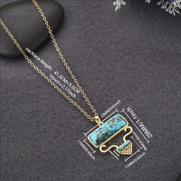 A Silvery Weight 5gS925 Silver Natural Turquoise Retro Style Necklace - Image 4