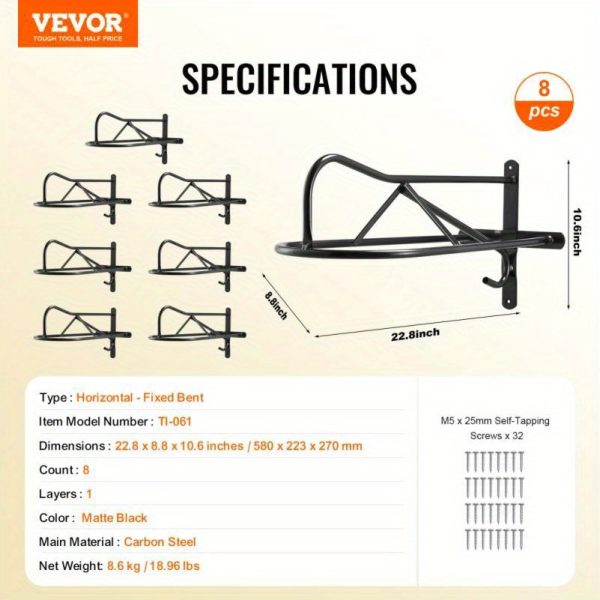 Mount Rack with Padded Bar Set of 8 Sturdy Rack Storage for Horse Gear and Tack Organization - Image 3