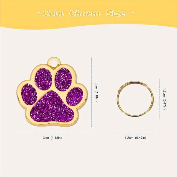 Customized Personalized Engraved Name Tags For Pet Cats And Dogs With ID, Name, Phone Number, Address, And Golden Label. Prevent Loss With Custom Pet Paw-shaped Dog Tags. Clear, Durable, And Non-fading For Customized Golden Pet Hanging Tags. - Image 2