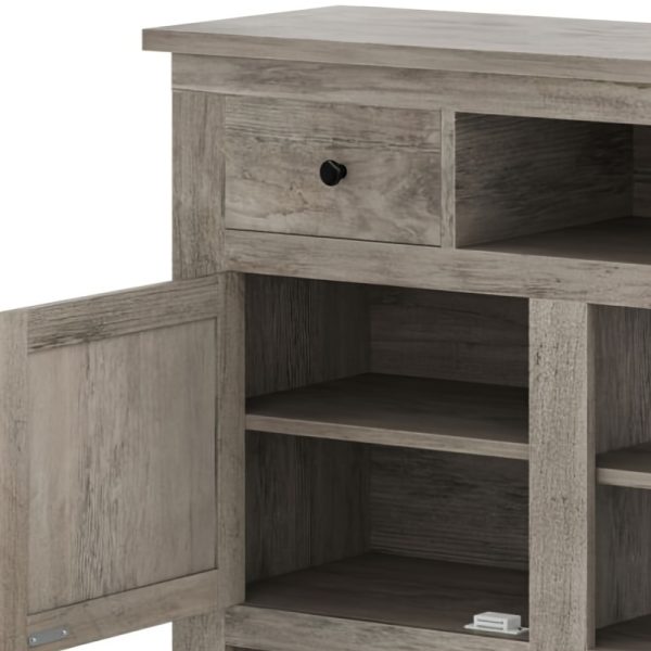 ZenHome Farmhouse TV Console with Storage Drawer and Power Outlet, Rustic TV Stand for TVs up to 80 Inch - Image 10