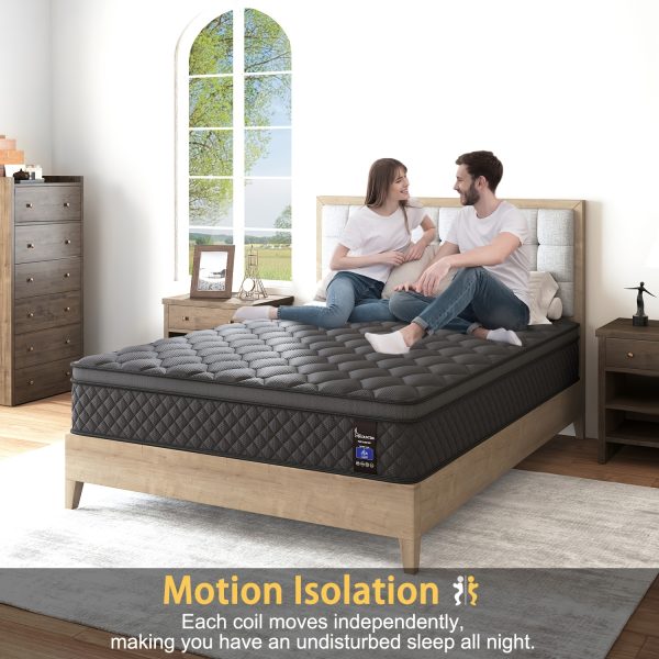 Viscountess Luxury Gel Memory Foam Mattress - Cooling, Motion Isolating, Medium Firm Support - 12" 14" Twin, Full, Queen, King Size, Pocket Spring Mattress in a Box for Ultimate Sleep Comfort - Image 6