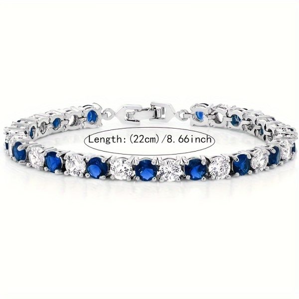 1pc Italian Luxury 925 Silver Moissanite Inlaid Bracelet, Designed By Italian Designers, Handmade, Perfect Anniversary Gift For Wife, Suitable For Various Occasions Like Banquets, Included Exquisite Jewelry Box - Image 4