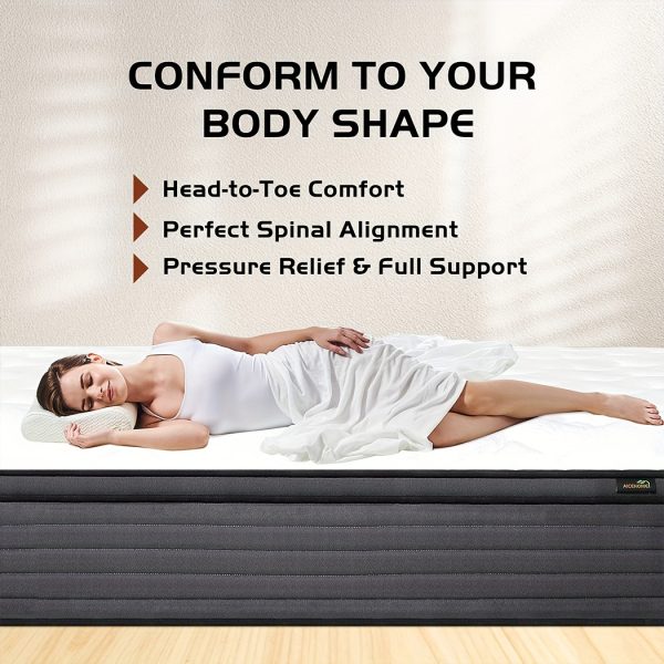 10/12/14 Inch Hybrid Mattress - Twin, Full, Queen, King Size Mattresses with Medium Firm Comfort - Perfect for Halloween and Christmas Gifts, In a Box for Easy Shipping - Image 4