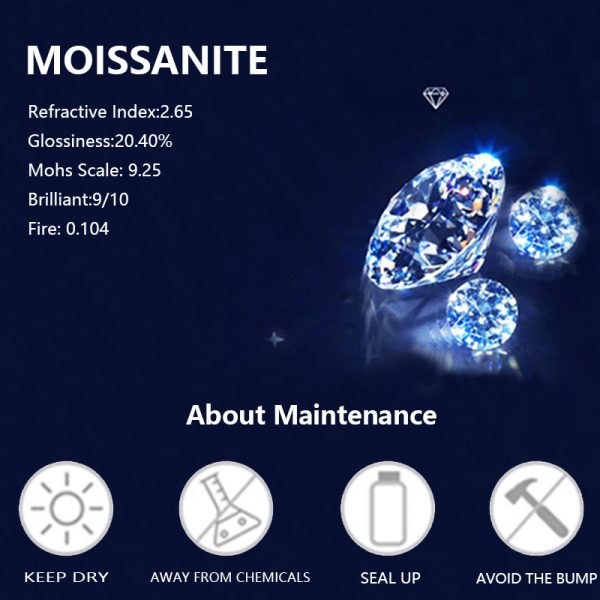 S925 Sterling Silver 1.8 Carat Moissanite Pendant Necklace Clavicle Chain Proposal Engagement Wedding Dinner Party Trendy Temperament Classic Simple Style Casual Elegant Design High-end Light Luxury Niche Sweet Fresh Girl Cute Gift For Daughter To Mom Dai - Image 6