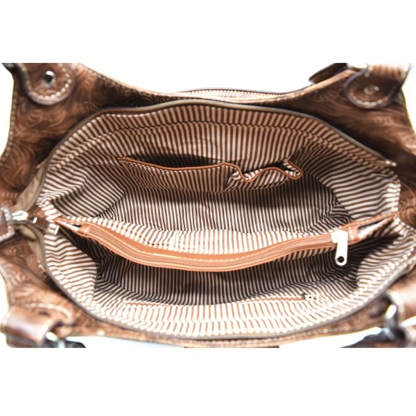 Western Style Rhinestone Cross Stud Handbag Tools Handbag Country Shoulder Bag Triple Fold Wallet Set - Image 7