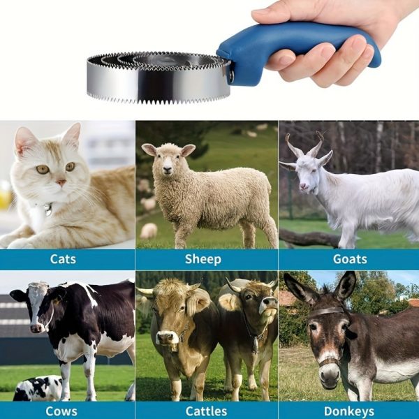 Stainless Steel Ergonomic Horse Grooming Comb - Soft Handle Pet Hair Brush for Horses - Image 6