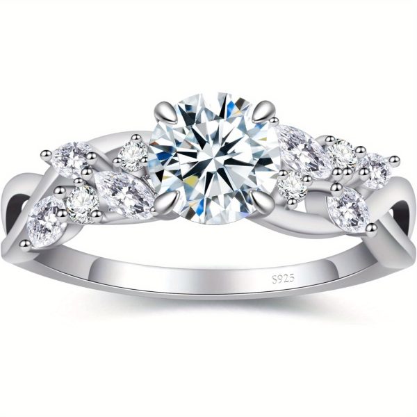 1.5/2/3CT VVS1 Round Cut Moissanite Engagement Ring - 925 Sterling Silver, White Promise Wedding Ring, CZ Wedding Jewelry for Her, Women's Promise Ring, Luxury Wedding Band - Image 7