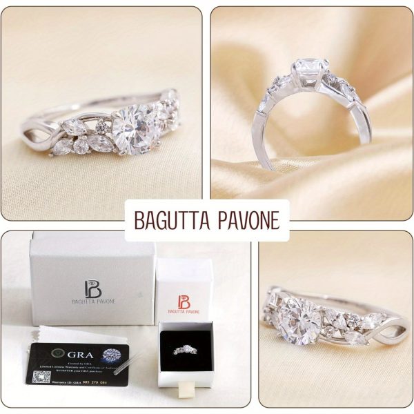 1.5/2/3CT VVS1 Round Cut Moissanite Engagement Ring - 925 Sterling Silver, White Promise Wedding Ring, CZ Wedding Jewelry for Her, Women's Promise Ring, Luxury Wedding Band - Image 3