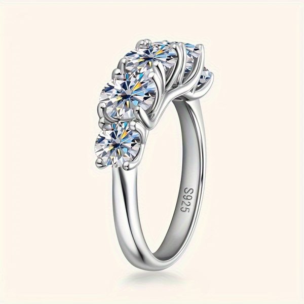 3.6 Carat Moissanite Full Row Ring - 925 Sterling Silver, High-End Design, Classic Elegant, Light Luxury, Daily Wear, Wedding, Party, Birthday, Anniversary, Valentine's Day, New Year, Mother's Day Gift with Gift Box - Image 6