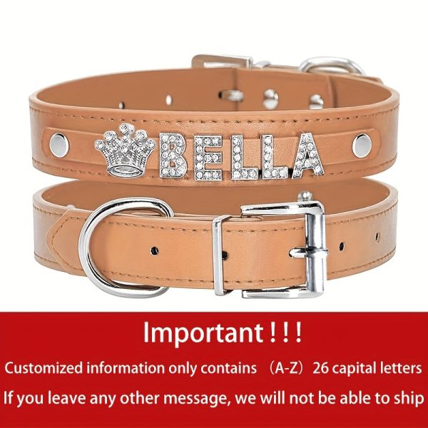 Customizable Dog Collar with Shiny Heart & Star Ornaments, PU Leather, Adjustable Head & Buckle Closure, Pet Supplies for Small, Medium, Large Dogs - Image 16