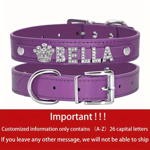 Customizable Dog Collar with Shiny Heart & Star Ornaments, PU Leather, Adjustable Head & Buckle Closure, Pet Supplies for Small, Medium, Large Dogs - Image 15