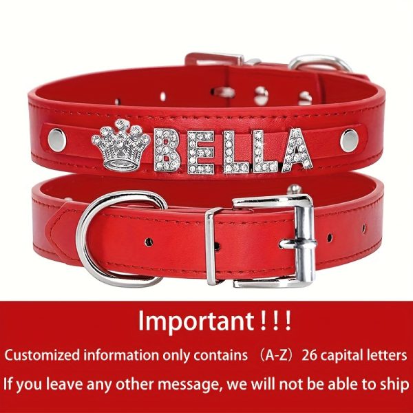 Customizable Dog Collar with Shiny Heart & Star Ornaments, PU Leather, Adjustable Head & Buckle Closure, Pet Supplies for Small, Medium, Large Dogs - Image 7