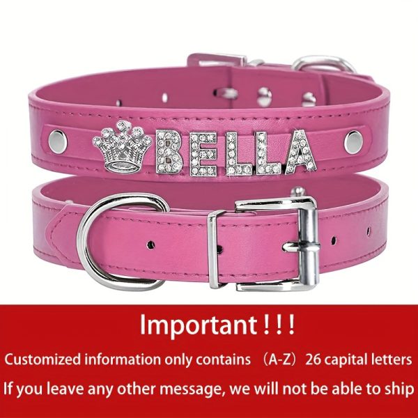 Customizable Dog Collar with Shiny Heart & Star Ornaments, PU Leather, Adjustable Head & Buckle Closure, Pet Supplies for Small, Medium, Large Dogs - Image 8
