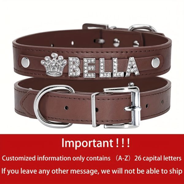 Customizable Dog Collar with Shiny Heart & Star Ornaments, PU Leather, Adjustable Head & Buckle Closure, Pet Supplies for Small, Medium, Large Dogs - Image 14