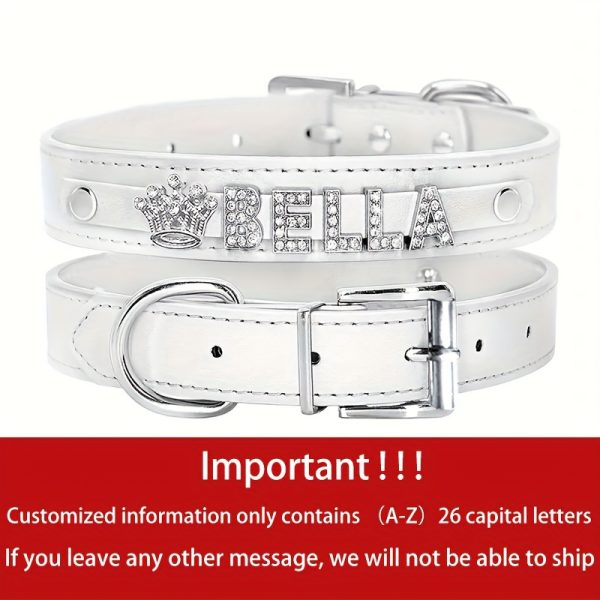Customizable Dog Collar with Shiny Heart & Star Ornaments, PU Leather, Adjustable Head & Buckle Closure, Pet Supplies for Small, Medium, Large Dogs - Image 6