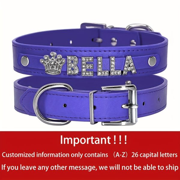 Customizable Dog Collar with Shiny Heart & Star Ornaments, PU Leather, Adjustable Head & Buckle Closure, Pet Supplies for Small, Medium, Large Dogs - Image 13