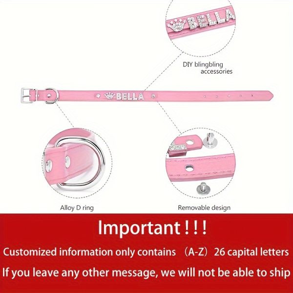 Customizable Dog Collar with Shiny Heart & Star Ornaments, PU Leather, Adjustable Head & Buckle Closure, Pet Supplies for Small, Medium, Large Dogs - Image 9
