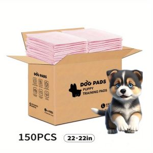 150 Pcs Super Absorbent Large 22"x 22" Pink Dog Pee Pads, Disposable Pet Piddle Pad and Potty Pads for Dogs, Puppies, Doggie