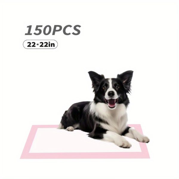 150 Pcs Super Absorbent Large 22"x 22" Pink Dog Pee Pads, Disposable Pet Piddle Pad and Potty Pads for Dogs, Puppies, Doggie - Image 3