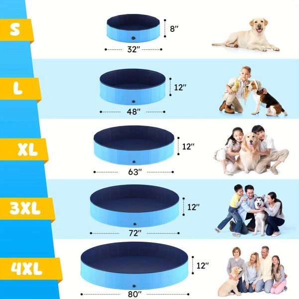 Portable Dog Pool, Foldable Pet Swimming Pool, Anti-Slip Collapsible Pet Bathtub, Hard Plastic Bath Pool For Pets Dogs And Cats - Image 6
