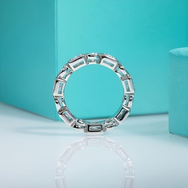 1pc 3 Carat S925 Moissanite Inlaid Ring, Suitable For Birthday Party Luxury Gift, For Men And Women - Image 4