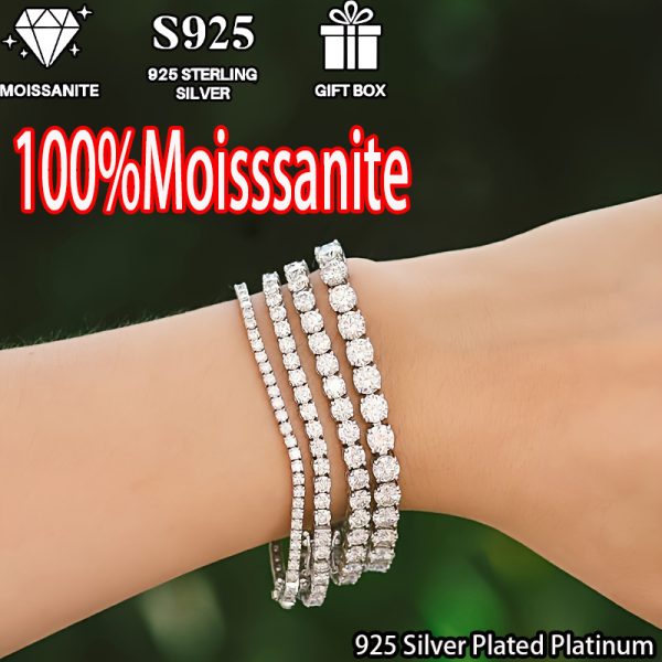 100% moissanite 5mm tennis bracelet, hip-hop tennis bracelet, stylish and elegant bracelet, birthday gift for gifting - Image 7