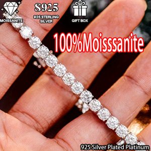 100% moissanite 5mm tennis bracelet, hip-hop tennis bracelet, stylish and elegant bracelet, birthday gift for gifting