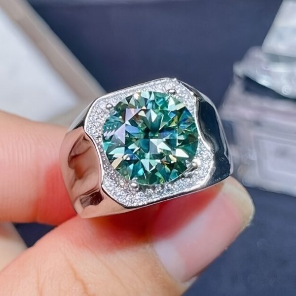 1pc S925 Silver Inlaid 5 Carat Moissanite Ring Birthday Party Luxury Gift for Men Women - Image 4