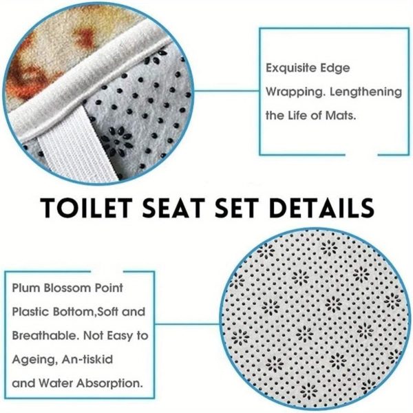 1/4pcs Western Country Farm Boots Shower Curtain Set, Flower Pattern, Non-Slip Bath Mat Carpet, Special-Shaped Mat Toilet Cover, Waterproof Shower Curtain, 71X71 Inches, with 12 Hooks, Bathroom Home Decoration - Image 10
