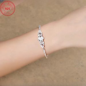 S925 Sterling Silver Butterfly Bracelet - Stylish and elegant design with exquisite silver ornaments - perfect for everyday wear and party - birthday - banquet - Thanksgiving - the perfect feminine charm gift