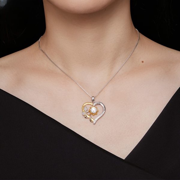 1 Carat High Quality Moissanite 925 Sterling Silver Fine Ladies Fashion Pendant Necklace - Image 3