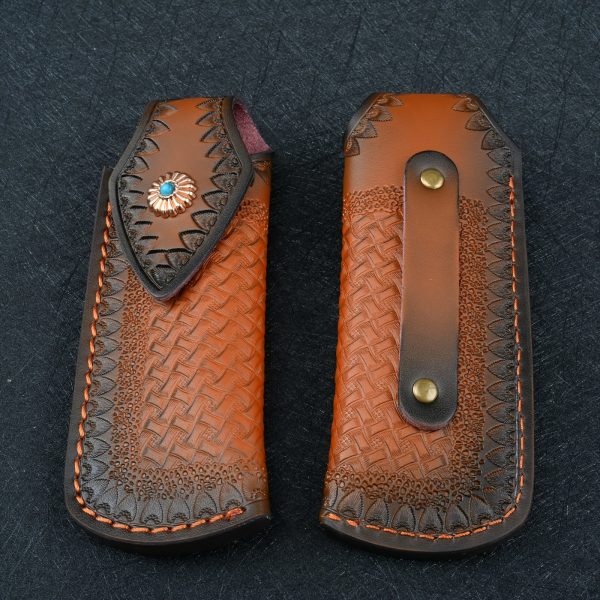 Damascus Steel Pocket Knife - High-Carbon VG10 Blade, Yellow Sandalwood Handle, Mechanical Lock, Outdoor Camping Survival Multitool with Folding Design, Ergonomic Grip, and Durable Construction for Everyday Carry - Image 8
