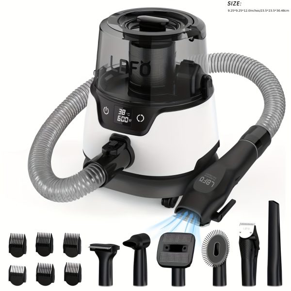 600w Dog Grooming Kit with 3L Dust Cup, 5 Pet Grooming Tools, Low Noise Pet Grooming Vacuum, Dog Clippers, and Dog Dryer - Image 3
