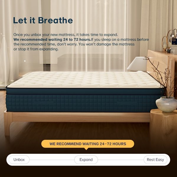 14 Inch King Queen Hybrid Mattress In A Box with Gel Memory Foam Mattress, Individually Wrapped Pocket Coils Innerspring Mattress - Image 4