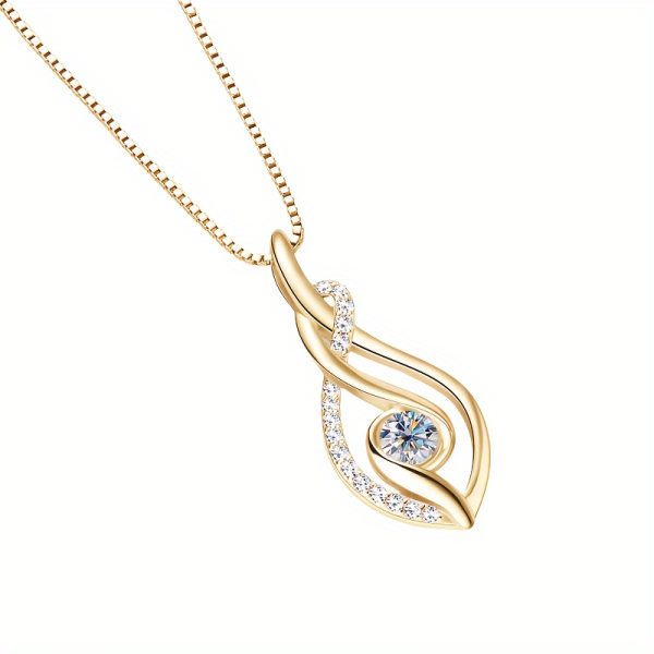 Elegant 18K Gold-Plated 925 Silver Moissanite Pendant Necklace - Perfect for Engagements, Anniversaries & Everyday Glamour, Moissanite, 0.25 Carat, Christmas Gift - Image 4