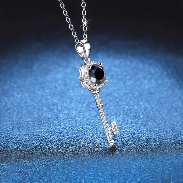 Elegant 925 Sterling Silver Necklace with 1 Carat Moissanite Pendant - Luxurious Jewelry for Women, Perfect for Parties, Vacations, Valentine's Day, Christmas, Halloween, Birthdays, and Anniversaries, April Birthstone, 3g/0.106oz, Moissanite, 1 Carat, 925 - Image 5