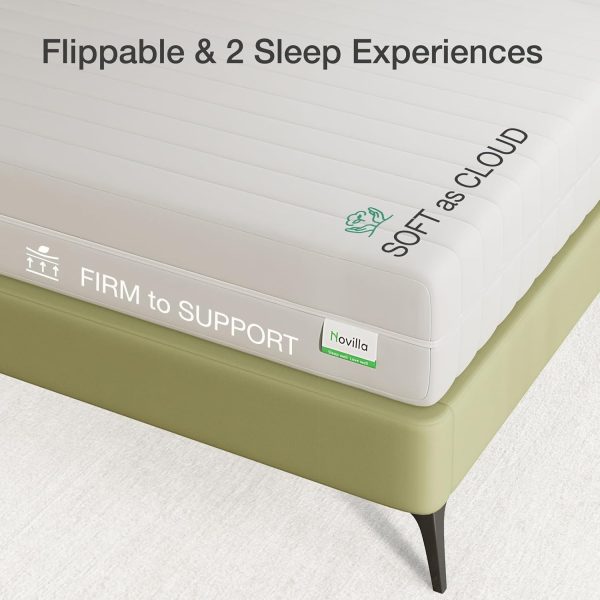 Novilla Twin Foam Mattress - 10" & 12" Flippable Design with Breathable Cover for Dual Comfort, Ideal for Side & Back Sleepers, CertiPUR-US Certified, Includes 100-Night Trial - Image 3