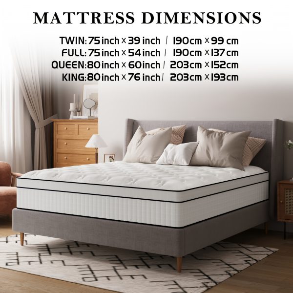 12" 14" Memory Foam Hybrid Mattress Pocket Spring Twin Full Queen King in a Box - Image 3