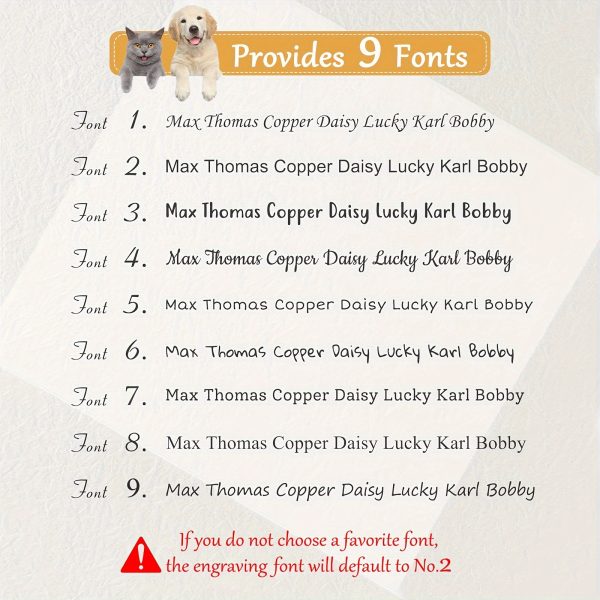 Customized Personalized Engraved Name Tags For Pet Cats And Dogs With ID, Name, Phone Number, Address, And Golden Label. Prevent Loss With Custom Pet Paw-shaped Dog Tags. Clear, Durable, And Non-fading For Customized Golden Pet Hanging Tags. - Image 3
