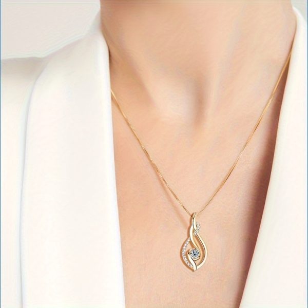 Elegant 18K Gold-Plated 925 Silver Moissanite Pendant Necklace - Perfect for Engagements, Anniversaries & Everyday Glamour, Moissanite, 0.25 Carat, Christmas Gift - Image 3