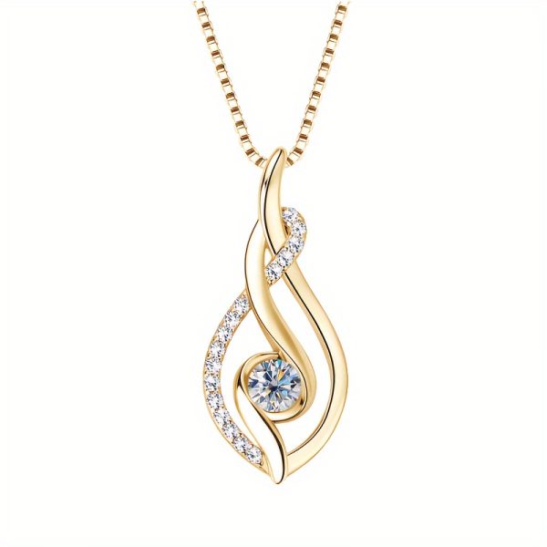 Elegant 18K Gold-Plated 925 Silver Moissanite Pendant Necklace - Perfect for Engagements, Anniversaries & Everyday Glamour, Moissanite, 0.25 Carat, Christmas Gift - Image 7