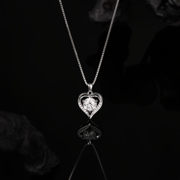 1pc S925 Silver with 2-3CT Moissanite Eternity Necklace, Elegant Pendant Necklace, Creative New Wave Elegant And Exquisite | Necklace for My Daughter | Sparkling Girl Necklace | Jewelry for My Granddaughter | Birthday Gift | Party | Christmas Gift | - Image 3