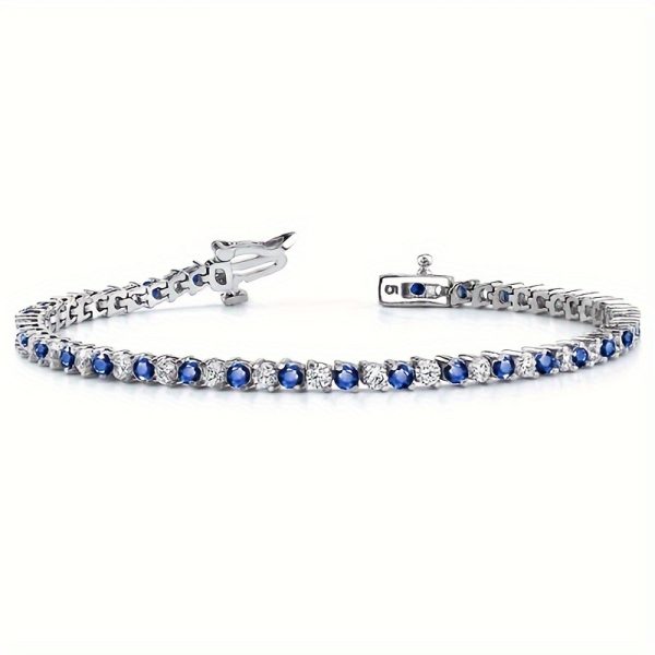 1pc Italian Luxury 925 Silver Moissanite Inlaid Bracelet, Designed By Italian Designers, Handmade, Perfect Anniversary Gift For Wife, Suitable For Various Occasions Like Banquets, Included Exquisite Jewelry Box - Image 5