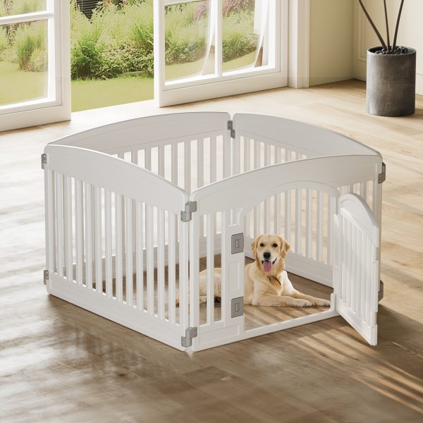 Sports Style 24 Inch Durable Lightweight Pet Playpen, 4/6 Panels Plastic Dog Fence with Lockable Door and Non- Slip Bottom, Suitable for Small to Medium Pets, Easy to Assemble Indoor Outdoor Puppy Pen - Image 6