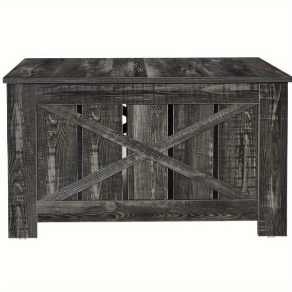 YINTATECH Wood Coffee Table with Barn Door, Farmhouse Inspired Living Room Centerpiece - Image 9